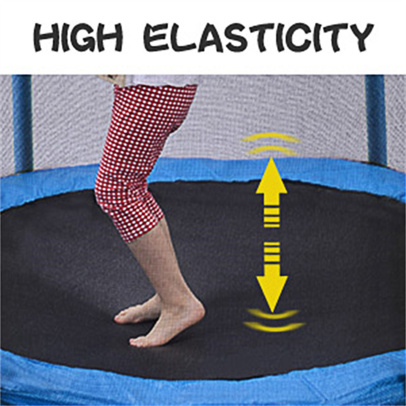 65'' Blue Kids' Trampoline with Enclosure and Basketball Hoop