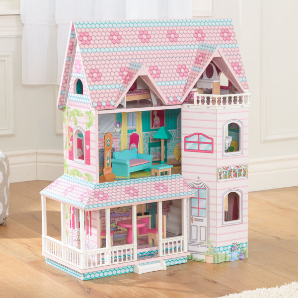 Wooden Dollhouse for 18-Inch Dolls