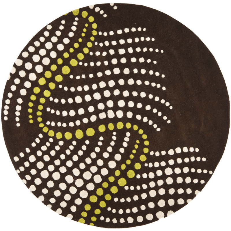 Campo Hand Tufted Wool And Viscose Polka Dots Rug, Round 6'
