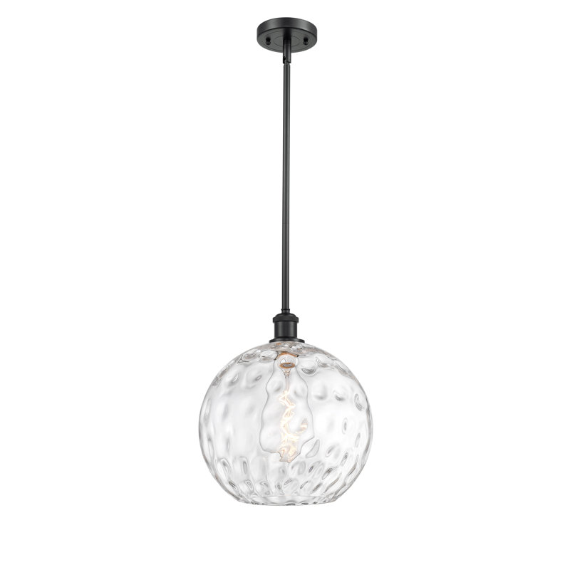 Luminaire suspendu sphérique 1 lumière Cindi, DEL, H 15 po x l 12 po x P 12 po, Noir mat
