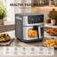 6.34QT Air Fryer with Viewing Window, 8-In-1 Functions Stainless Steel Air Fry, Roast, Reheat, Bake-113301402
