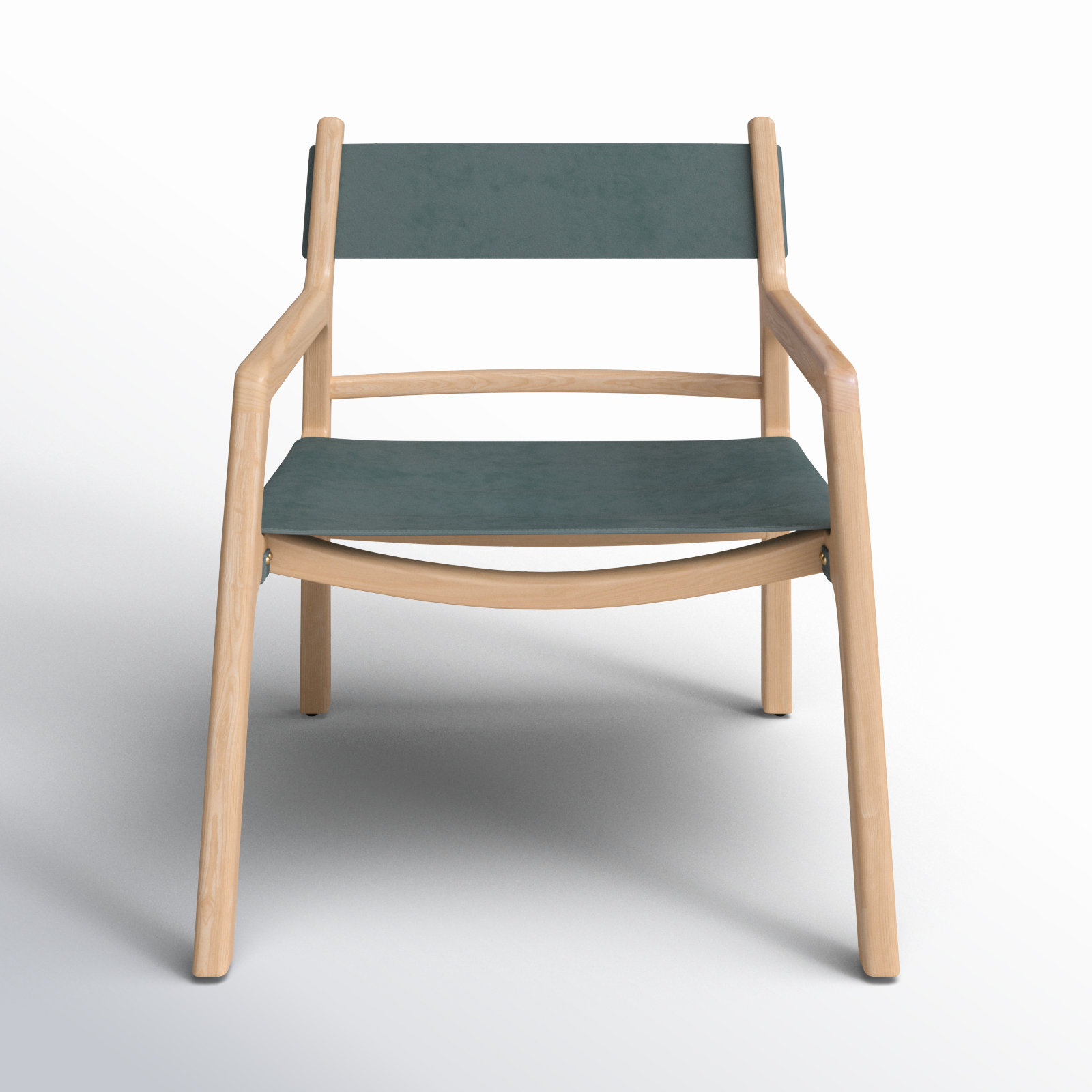 Sonora Upholstered Armchair, Green Genuine Leather
