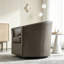 Fauteuil demi-tonneau pivotant en similicuir-129448688