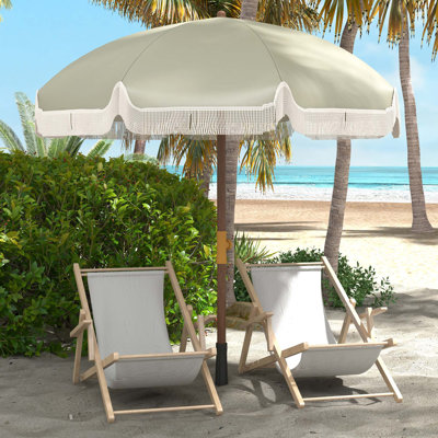 Parasol de plage de 6 pi, réglable en hauteur et inclinable, gris