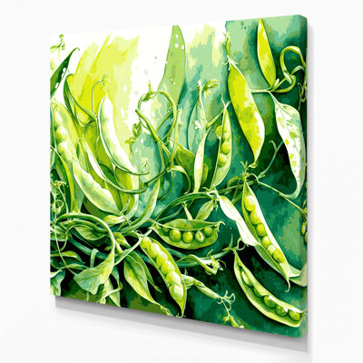Art sur toile, légumes, pois mange-tout, vert