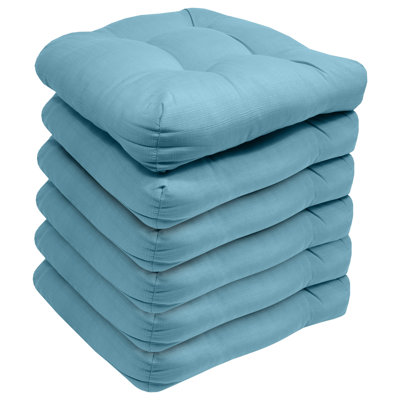 Premium Patio Tufted Outdoor Solid Chair Cushions, 19" x 19"