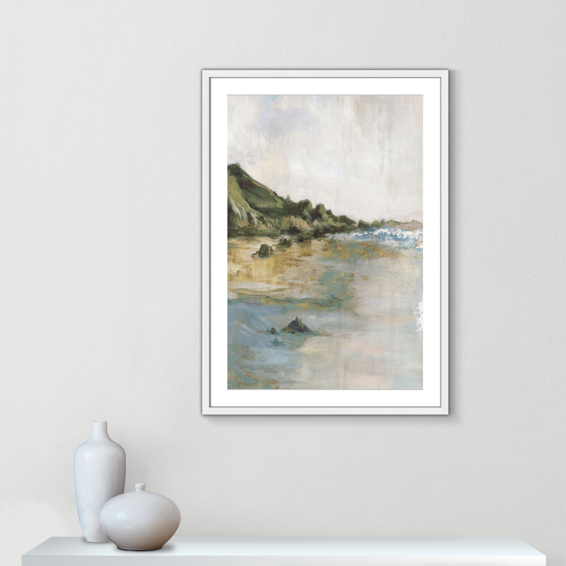 Tide’s Edge Print by Casa Fine Arts, White Framed Print with Mat, 35.5" H x 25.5" W x 1.25" D