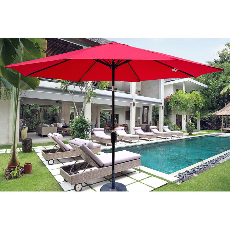 Outdoor Patio Umbrella 10FT(3M) WITHOUT FLAP ,8Pcs Ribs,With Tilt ,With Crank,Without Base,Pole Size 38Mm(1.49Inch)