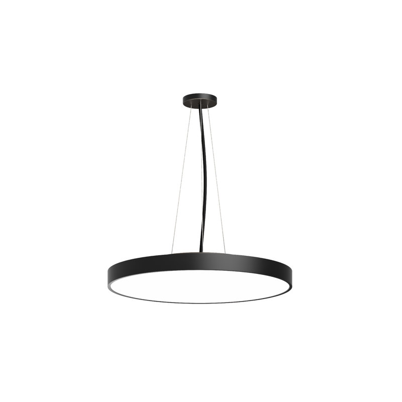 Luminaire suspendu rond Rhythm Essentials - l 24 po - direct / indirect - noir, 6300, Noir, 24