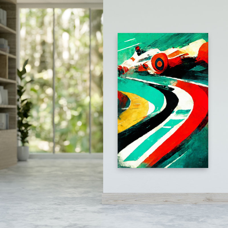 Art mural Vivid Racing Action, 60" H x 40" W