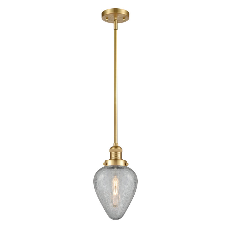 Luminaire suspendu géométrique 1 lumière Shauna, Or satiné, Incandescente