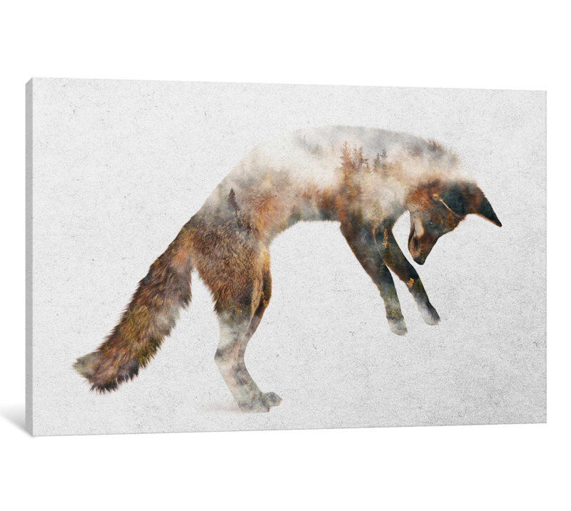 « saut fox », impression sur toile, H 12 po x l 18 po x P 1,5 po, Toile tendue