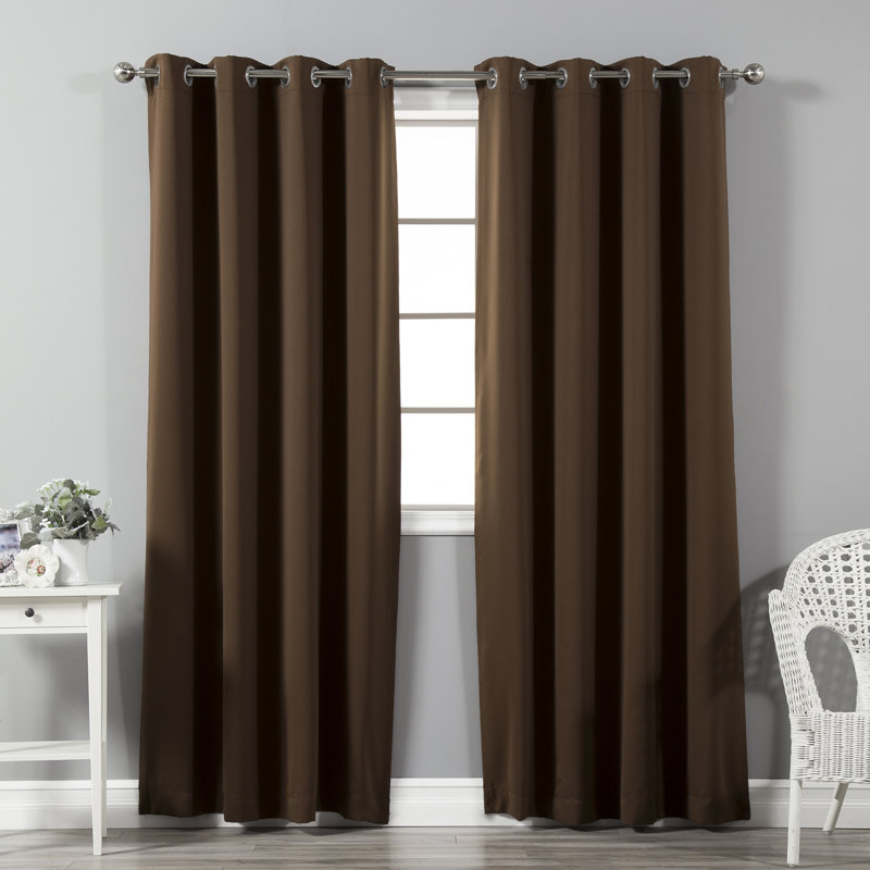Schaeffer Solid Blackout Thermal Grommet Curtain Panels, 52" W x 120" L, Blush