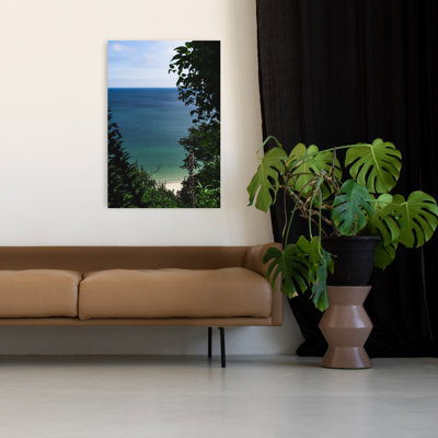 «Lush Coastal Perspectives Peaceful Serene Abstract Coastal», reproduction d'art mural
