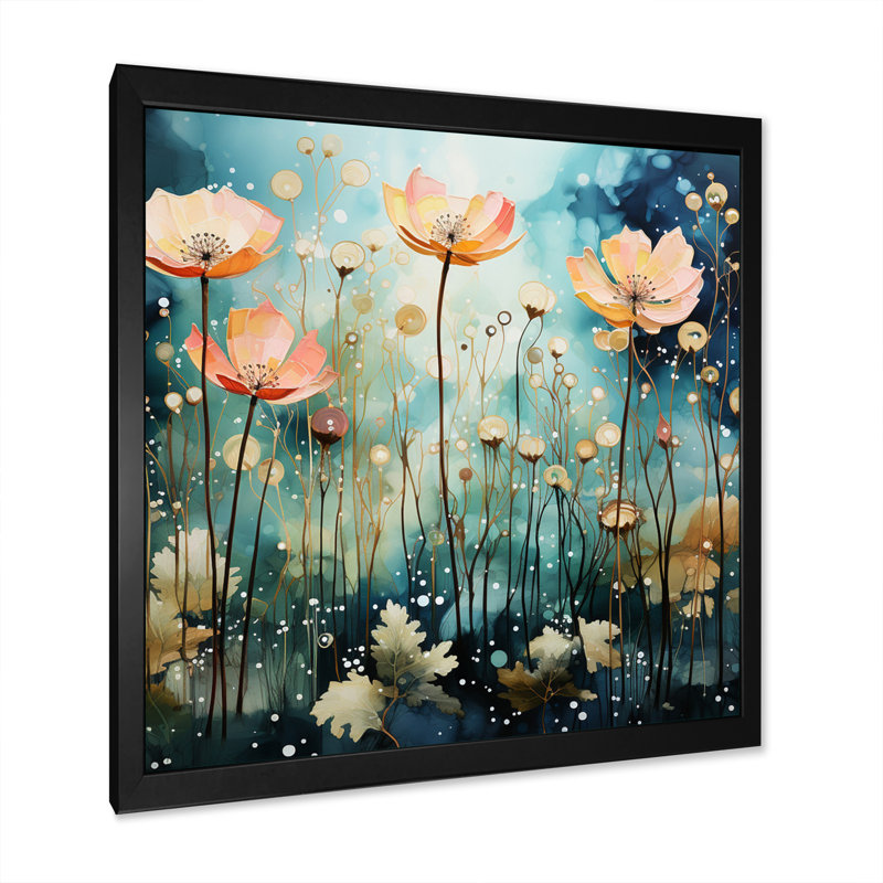Jolis jardins mauves - impression, H 30 po x l 30 po x P 1 po, Cadre simple noir