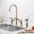 ARCORA Double-Handle High-Arc Widespread Deck Mounted Bridge Kitchen Faucet With Side Spray-98468999