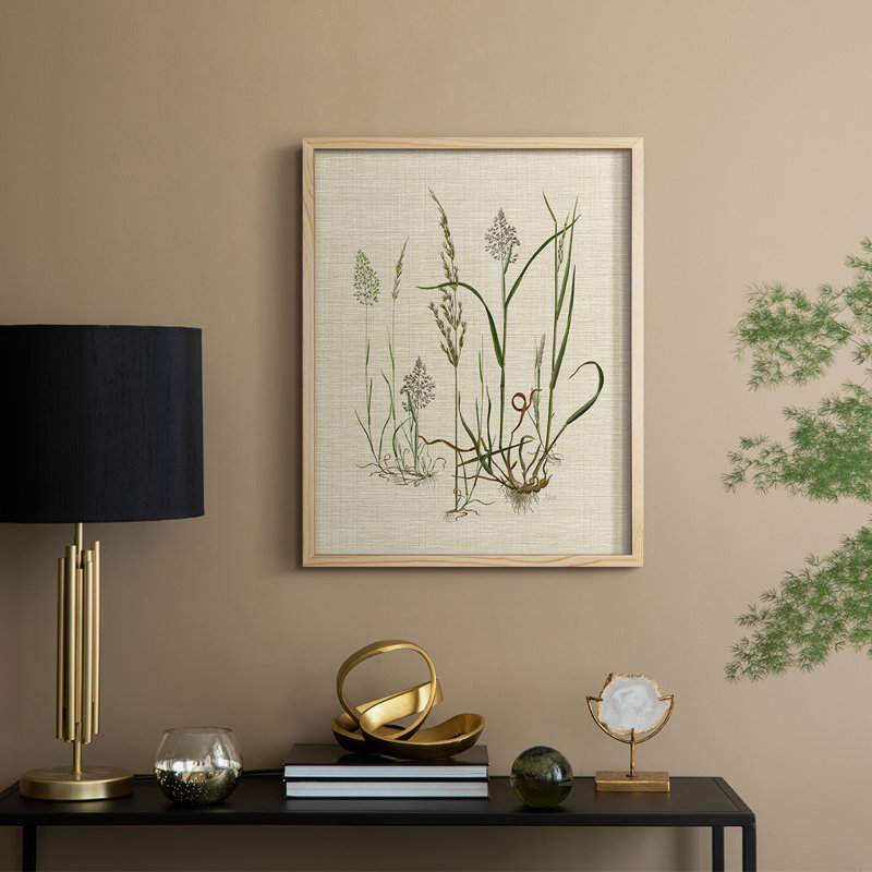 Linen Graminées II, reproduction encadrée - bois massif