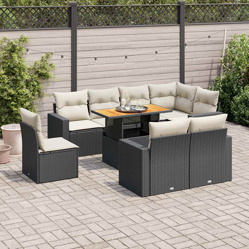 Vidaxl Garden Sofa Set Black