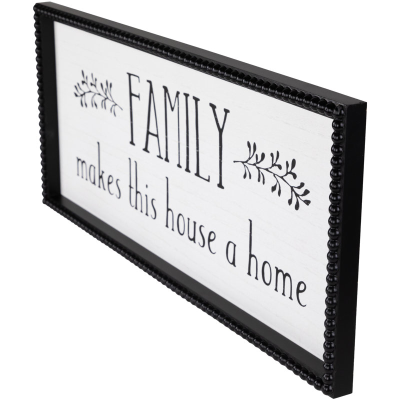 Family Makes This House a Home Black and White Wood Framed Wall Art