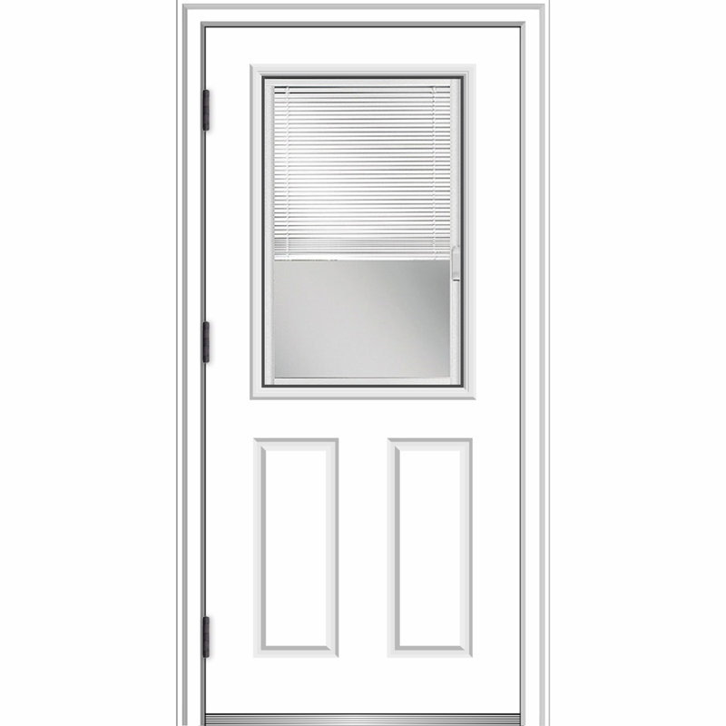 Porte d'entrée avant en fibre de verre Smooth, H 80 po x l 32 po x P 1,75 po, S'ouvre à gauche vers l'extérieur