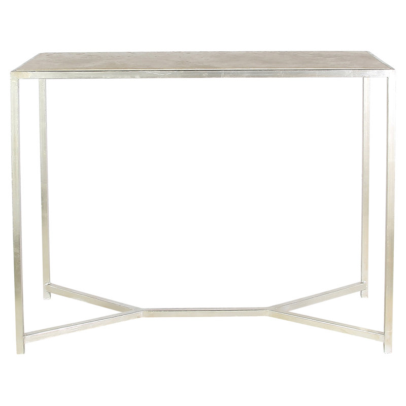 Web 48" Console Table, Lite Travertine, Oyster White