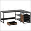 Bureau d'ordinateur en L 59 pouces avec tiroirs et tablettes de rangement, poste de travail de coin réversible, bureau d'écriture avec classeur