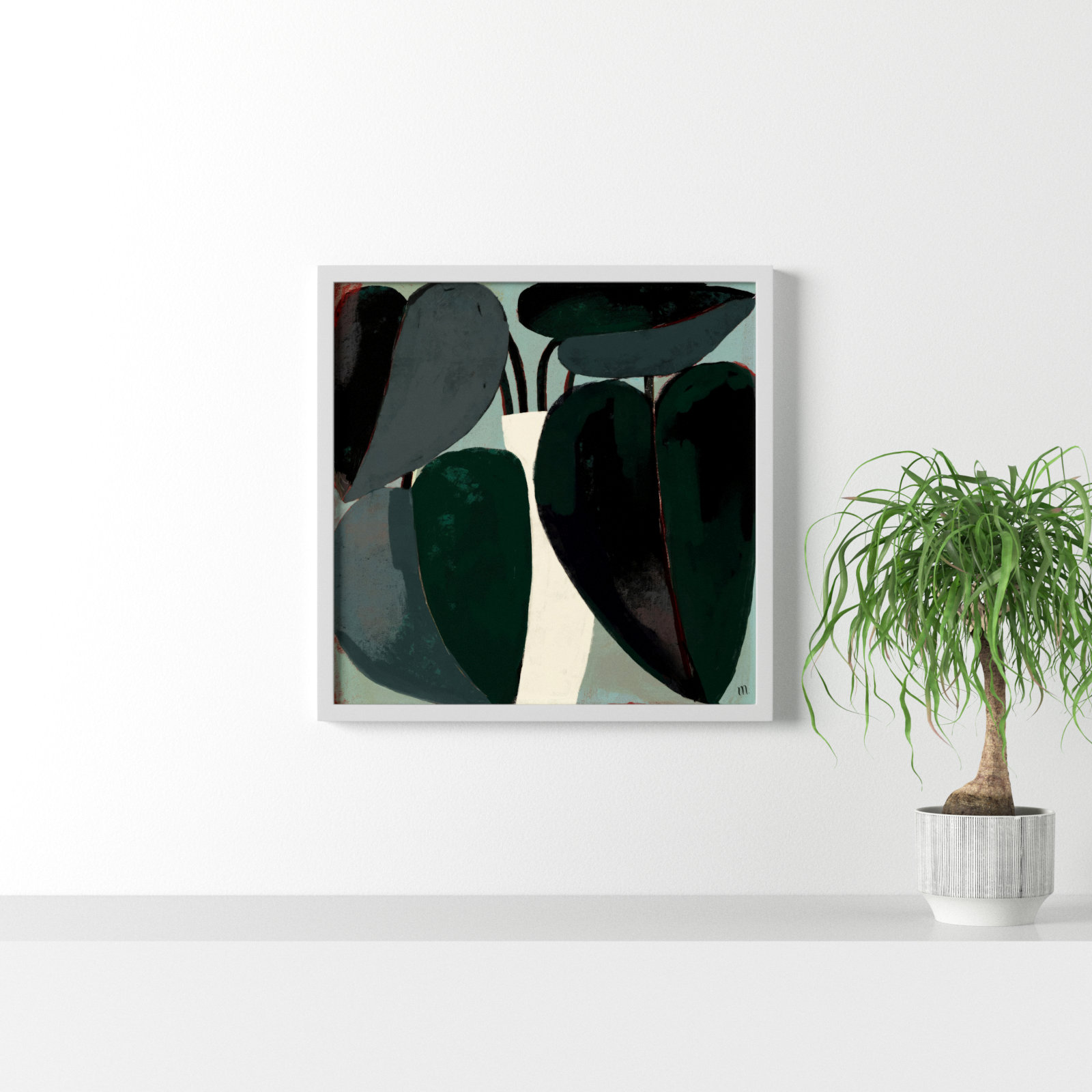 Fall Plant by StudioM, 30" H x 30" W x 1.25" D, White