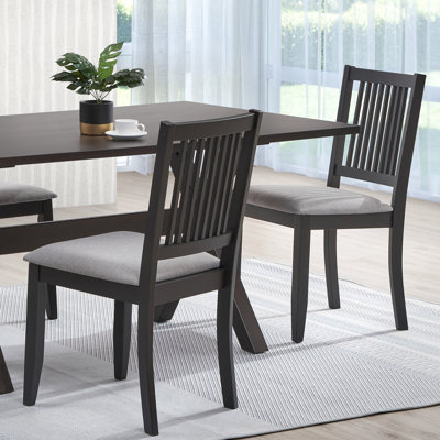 Swick 18" Wide Mission Style Wooden Dining Chair with Upholstered Seat