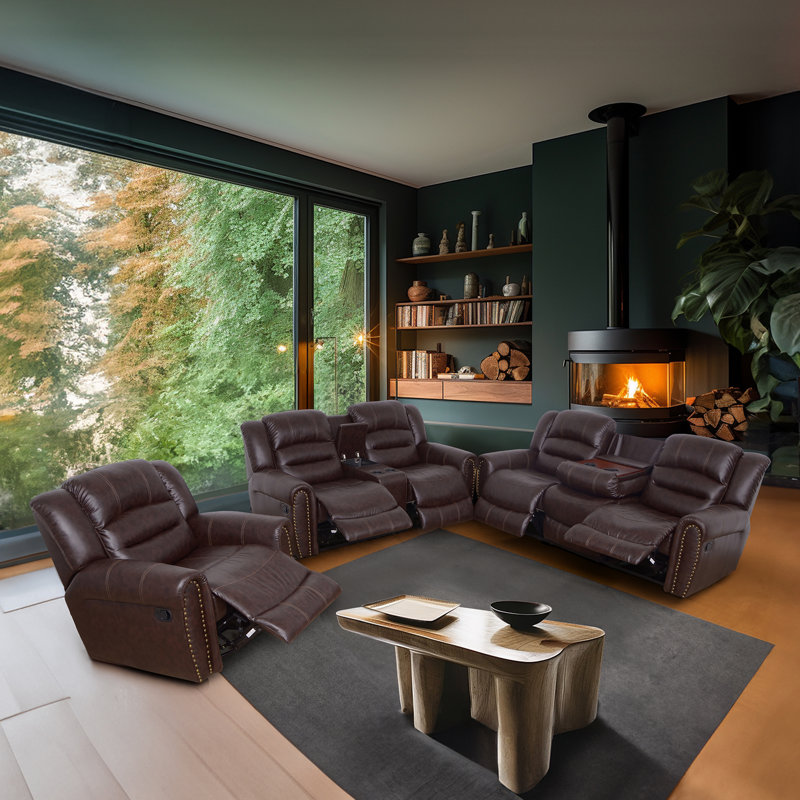 Erno Faux Leather Living Room Set