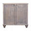 Commode courbée en bois massif, gris, 3 tiroirs
