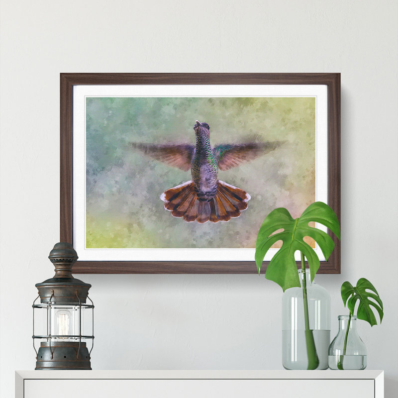 Wings of a Hummingbird - Picture Frame Painting Print, Walnut Framed, 62cm H x 87cm W x 2cm D