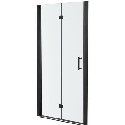 Shower Door With 32"W And 72"H, Matte Black, Stable Hinges Black Bi Door, X Smooth Closing Mechanism