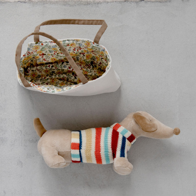 Teckel brun amovible en coton