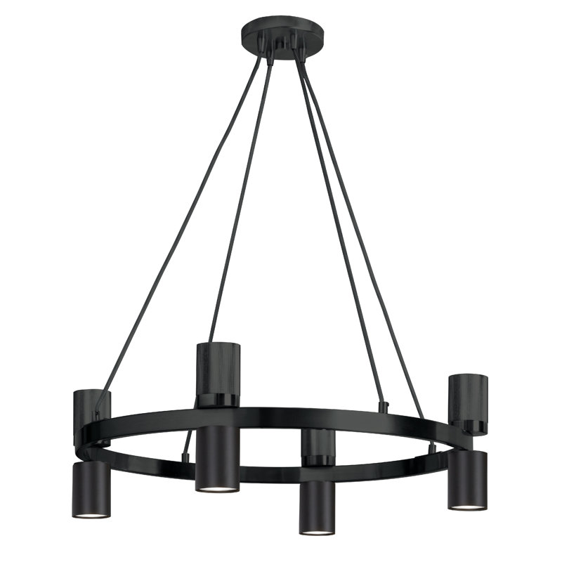 Cerelia 8 Light Chandelier - 24", Matte Black