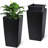 30 Inch Tall Rectangular Planters Set of 2, with Drainage Holes&Water Level Monitor&Wheels-108841106