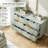 6 Drawer Dresser For Bedroom, With Gold Metal Handles-1587215166