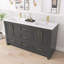Ensemble de meuble-lavabo double 60 po gris foncé avec plateau solide (assemblé)