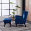 Upholstered Wingback Chair with Footstool-2088036194
