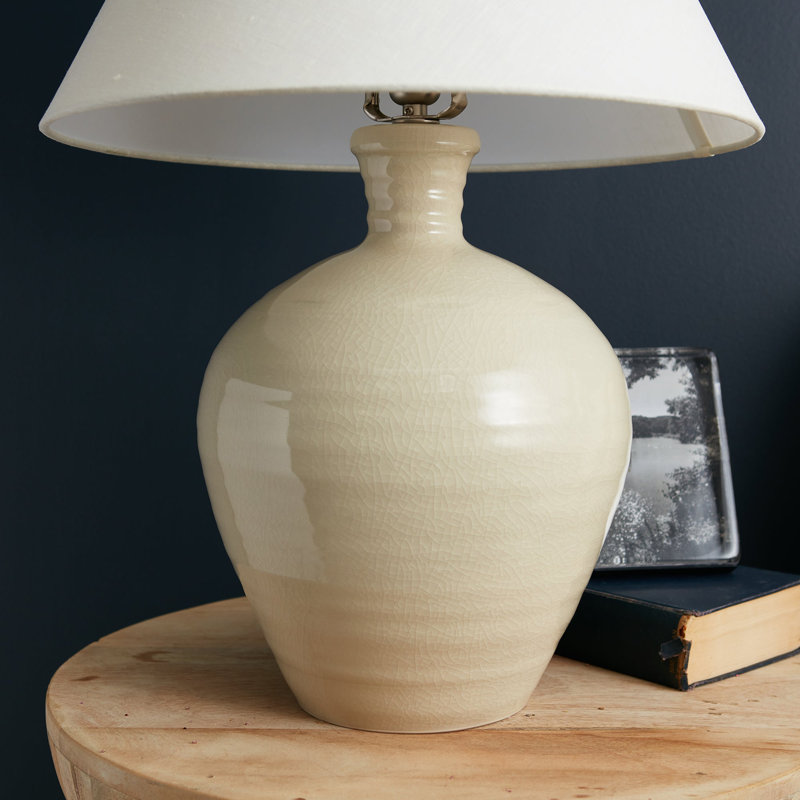 Belmont Lamp, Medium, Crackle Ivory