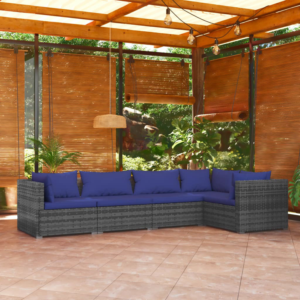 5-Sitzer Lounge-Set Greenbush aus Polyrattan mit Polster