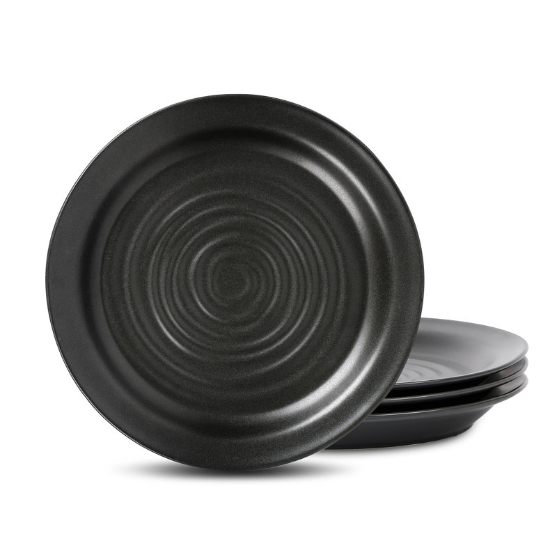 Stone Lain Orbit 4-Piece Dinner Plate Set Stoneware, Black