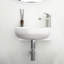 Lavabo de salle de bain mural en céramique blanche, 16 po x 11 po, à faible absorption d'eau, résistant aux acides, l 16,5 po x l 11 po, fixé aux taches et au ternissement