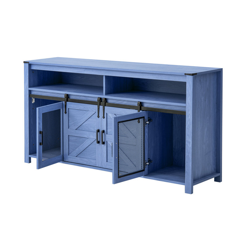 TV Stand For Tvs Up To 65", Blue/Blue