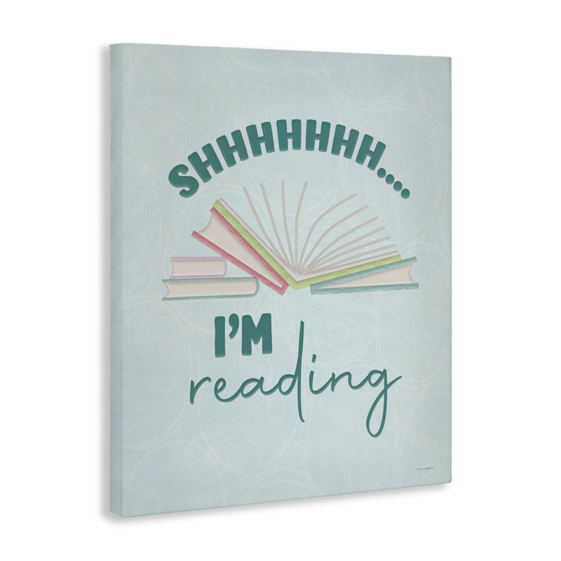 Toile Shhh I'm Reading, design par Seven Trees Design, H 48 po x l 36 po
