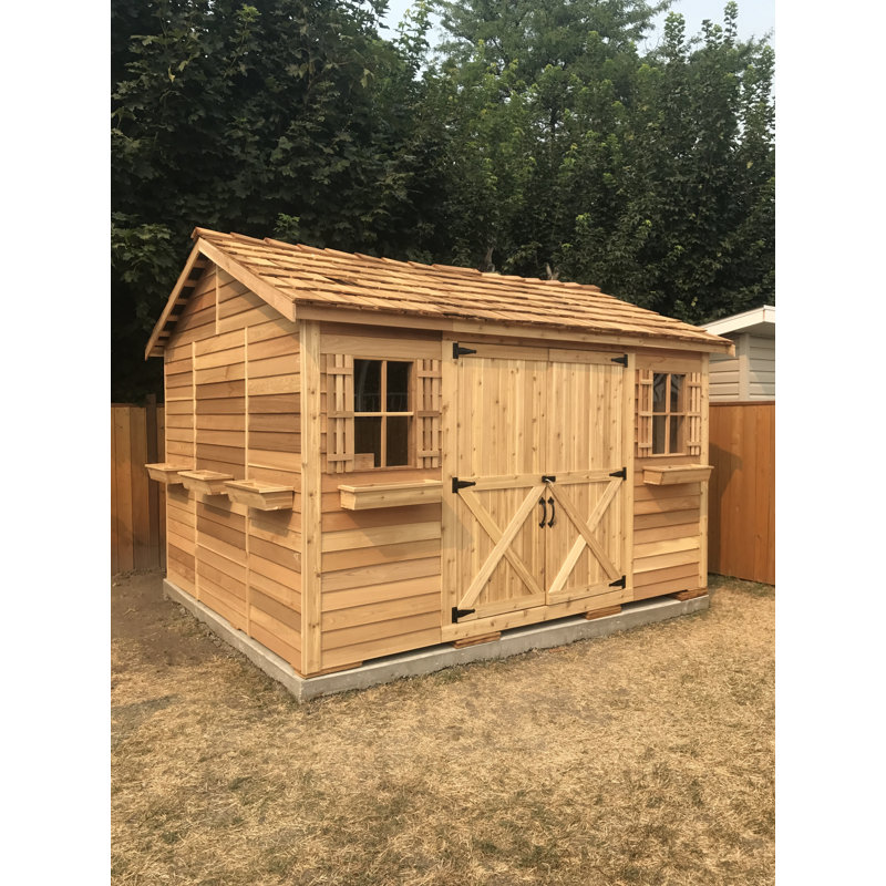 Longhouse 16 ft. W x 8 ft. D Western Red Cedar Wood Storage Shed
