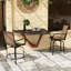 360 tabourets de bar pivotants pour la piscine, 2 chaises brun clair avec structure en acier et tissu maillé pour terrasse, balcon 2 pièces, accoudoirs de patio, balcon, cour,