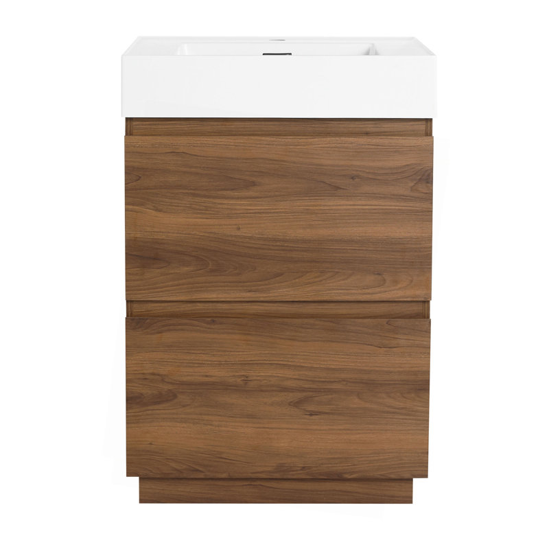Ensemble de meuble-lavabo 24 po avec lavabo simple, meuble-lavabo sous-comptoir moderne avec tiroir double, meuble-lavabo autoportant