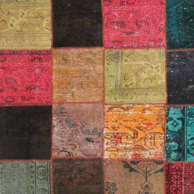 Tapis bleu/gris/rose zone contemporaine
