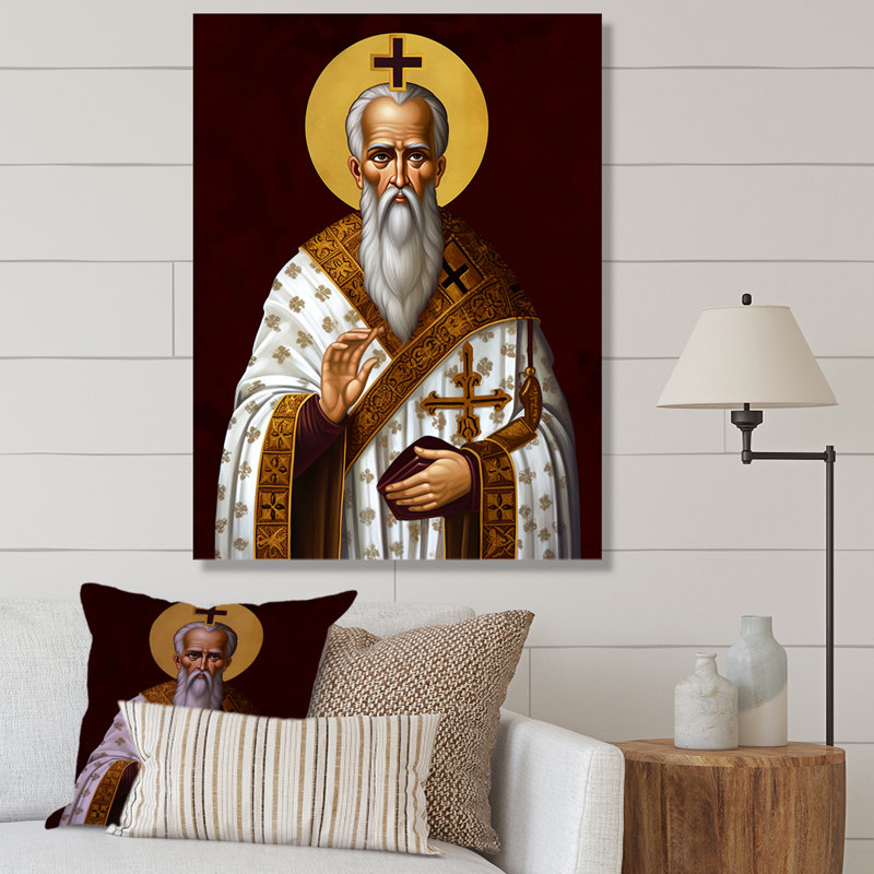 Prêtre doré III sur toile, H 20 po x l 12 po x P 1 po, Toile tendue