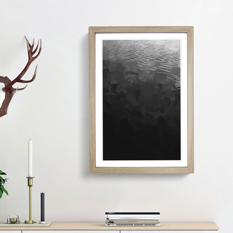 Calm of the Ocean in Abstract - Picture Frame Painting Print, Oak Framed, 65cm H x 48cm W x 2cm D